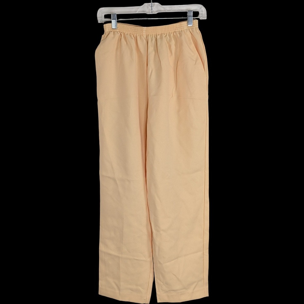 Alfred‎ Dunner Pants Women 12P Yellow  Elastic Waist Straight Leg Petite